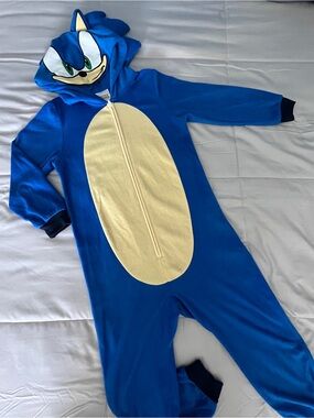 Sonic Blue Kids One-Piece Hooded Costume